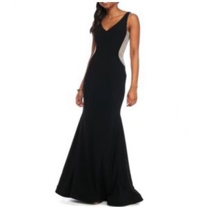 Avery G beaded maxi dress formal mermaid beaded gown black 2